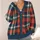Retro Coral Plaid Style for Autumn Layering and Casual Weekend Outfits All-over Print Knitted Cardigan - 4