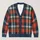 Retro Coral Plaid Style for Autumn Layering and Casual Weekend Outfits All-over Print Knitted Cardigan - 1