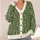 Green Frog Faces for Playful Everyday Outfits, Nature Lovers and Youthful Casual Style All-over Print Knitted Cardigan - 4