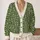 Green Frog Faces for Playful Everyday Outfits, Nature Lovers and Youthful Casual Style All-over Print Knitted Cardigan - 2