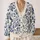 Navy Blue Botanical Flowers for Relaxed Everyday Layering and Cottage Garden Style All-over Print Knitted Cardigan - 2