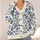 Navy Blue Botanical Flowers for Relaxed Everyday Layering and Cottage Garden Style All-over Print Knitted Cardigan - 4