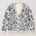 Navy Blue Botanical Flowers for Relaxed Everyday Layering and Cottage Garden Style All-over Print Knitted Cardigan - 1
