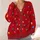 Red Holiday String Lights Cozy Layering Gift For Women Christmas Party Outfit Style All-over Print Knitted Cardigan - 4