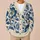 Blue Botanical Blooms for Relaxed Everyday Layering Women’s European Classic Style All-over Print Knitted Cardigan - 6