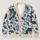 Blue Botanical Blooms for Relaxed Everyday Layering Women’s European Classic Style All-over Print Knitted Cardigan - 1