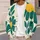 Teal Daisy Floral Sleeveless Layering Style for Spring Summer Everyday Casual Wear Women All-over Print Knitted Cardigan - 5