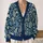 Navy Teal Paisley Florals For Bohemian Everyday Layering And Relaxed Weekend Style All-over Print Knitted Cardigan - 2