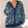 Navy Teal Paisley Florals For Bohemian Everyday Layering And Relaxed Weekend Style All-over Print Knitted Cardigan - 4
