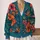 Tropical Teal Floral Motifs for Colorful Everyday Layering and Spring Outings All-over Print Knitted Cardigan - 2