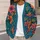 Tropical Teal Floral Motifs for Colorful Everyday Layering and Spring Outings All-over Print Knitted Cardigan - 5