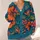 Tropical Teal Floral Motifs for Colorful Everyday Layering and Spring Outings All-over Print Knitted Cardigan - 4