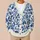 Blue Indigo Floral Botanical Blooms for Relaxed Everyday Layering and Weekend Wear All-over Print Knitted Cardigan - 6