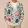 Coral And Blue Botanical Florals For Autumn Layering And Everyday Style For Women All-over Print Knitted Cardigan - 6