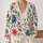 Coral And Blue Botanical Florals For Autumn Layering And Everyday Style For Women All-over Print Knitted Cardigan - 2