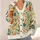 Rust Orange Wildflowers and Teal Daisies for Everyday Autumn Nature Style All-over Print Knitted Cardigan - 4