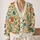 Rust Orange Wildflowers and Teal Daisies for Everyday Autumn Nature Style All-over Print Knitted Cardigan - 2