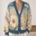 Ocean Waves And Daisy Wildflowers For Relaxed Coastal Everyday Style All-over Print Knitted Cardigan - 2