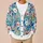 Watercolor Blue Garden Florals for Relaxed Everyday Layering and Spring Outings All-over Print Knitted Cardigan - 6