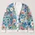 Watercolor Blue Garden Florals for Relaxed Everyday Layering and Spring Outings All-over Print Knitted Cardigan - 1