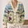 Watercolor Meadow Thistles and Hills for Relaxed Autumn Layering All-over Print Knitted Cardigan - 2