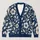 Navy Botanical Wildflower Vines For Autumn Layering And Everyday Women's Casual Style All-over Print Knitted Cardigan - 1