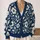Navy Botanical Wildflower Vines For Autumn Layering And Everyday Women's Casual Style All-over Print Knitted Cardigan - 2