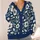 Navy Botanical Wildflower Vines For Autumn Layering And Everyday Women's Casual Style All-over Print Knitted Cardigan - 4