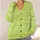 Lime Green Openwork Lattice for Beach Travel, Resort Days, and Summer Layering Outfits All-over Print Knitted Cardigan - 4