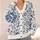 Blue Botanical Florals for Easy Spring and Autumn Layering, Everyday Women's Style All-over Print Knitted Cardigan - 4