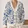 Blue Botanical Florals for Easy Spring and Autumn Layering, Everyday Women's Style All-over Print Knitted Cardigan - 2