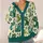 Cute Green Cat Faces for Cozy Lounging and Everyday Layering for Women and Cat Lovers All-over Print Knitted Cardigan - 4