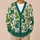 Cute Green Cat Faces for Cozy Lounging and Everyday Layering for Women and Cat Lovers All-over Print Knitted Cardigan - 6
