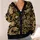 Black Gold Dragon Floral Resort Style for Beach Vacations and Relaxed Home Lounging All-over Print Knitted Cardigan - 4