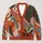 Rust Coral Abstract Botanical Geometry for Everyday Autumn Layering Women's Style All-over Print Knitted Cardigan - 1