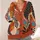 Rust Coral Abstract Botanical Geometry for Everyday Autumn Layering Women's Style All-over Print Knitted Cardigan - 4