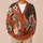 Rust Coral Abstract Botanical Geometry for Everyday Autumn Layering Women's Style All-over Print Knitted Cardigan - 6