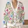 Colorful Botanical Blooms for Cheerful Everyday Layering Women Spring Casual Style All-over Print Knitted Cardigan - 2