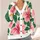 Pink Hibiscus and Green Leaf Botanical Style for Spring Outings and Everyday Women All-over Print Knitted Cardigan - 4