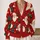 Santa Claus Holiday Faces and Pine Trees for Cozy Christmas Gatherings and Gifting All-over Print Knitted Cardigan - 2
