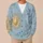 Blue Gold Celestial Sun Medallions for Bohemian Layering and Everyday Weekend Outings All-over Print Knitted Cardigan - 6