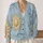 Blue Gold Celestial Sun Medallions for Bohemian Layering and Everyday Weekend Outings All-over Print Knitted Cardigan - 2