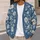 Blue Botanical Blooms for Relaxed Layering, Weekend Outings, and Cottage Style Women All-over Print Knitted Cardigan - 5