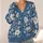 Blue Botanical Blooms for Relaxed Layering, Weekend Outings, and Cottage Style Women All-over Print Knitted Cardigan - 4