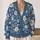 Blue Botanical Blooms for Relaxed Layering, Weekend Outings, and Cottage Style Women All-over Print Knitted Cardigan - 2