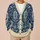Indigo Cream Floral Medallions for Everyday Layering and Office-to-Weekend Style All-over Print Knitted Cardigan - 6