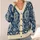 Indigo Cream Floral Medallions for Everyday Layering and Office-to-Weekend Style All-over Print Knitted Cardigan - 4