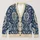 Indigo Cream Floral Medallions for Everyday Layering and Office-to-Weekend Style All-over Print Knitted Cardigan - 1