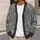 Blue Taupe Paisley Florals for Autumn Layering and Everyday Outings for Modern Women All-over Print Knitted Cardigan - 5