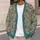 Teal and Tan Geometric Florals for Relaxed Everyday Layering and Artistic Wardrobes All-over Print Knitted Cardigan - 5
